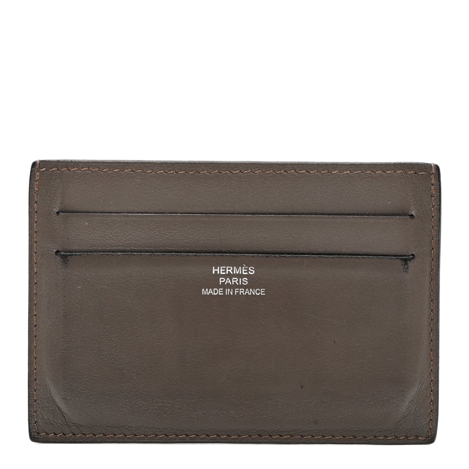 Hermes Swift Citizen Twill Card Case Etain 1 of 7