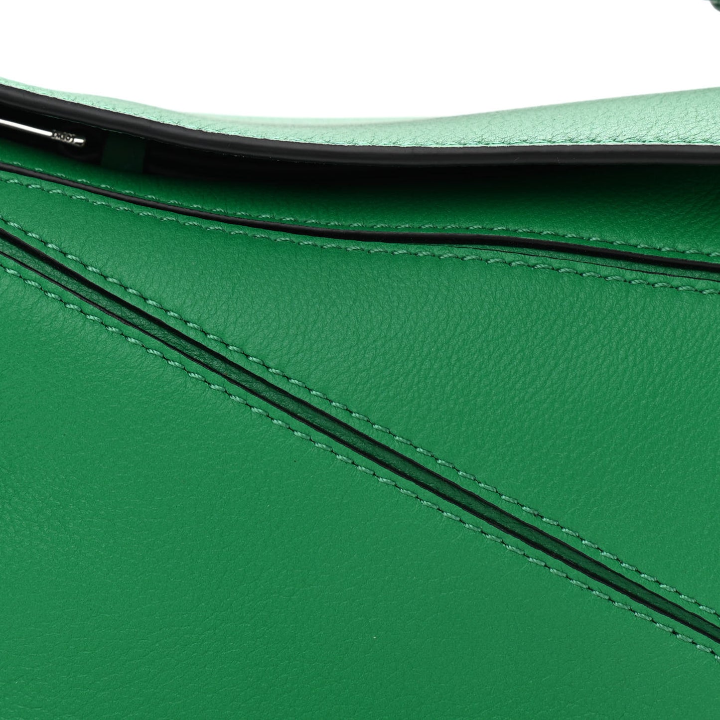 Calfskin Mini Puzzle Bag Jungle Green