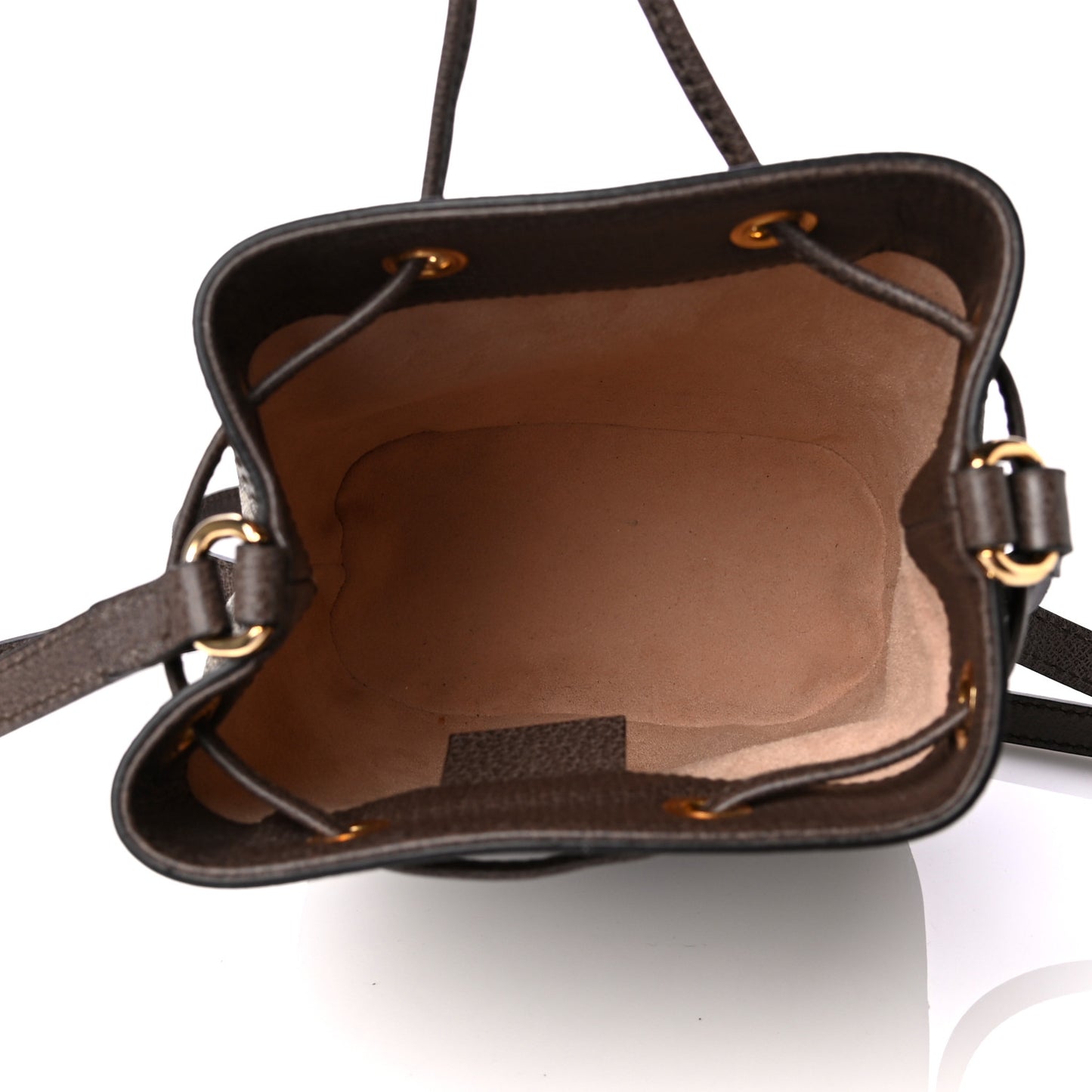 GG Supreme Monogram Web Mini Ophidia Bucket Bag Brown