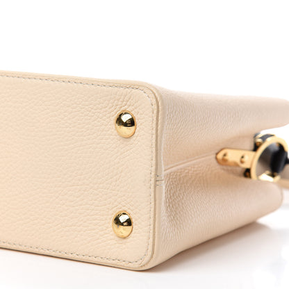 Louis Vuitton Taurillon Capucines PM Creme Black 7 of 9