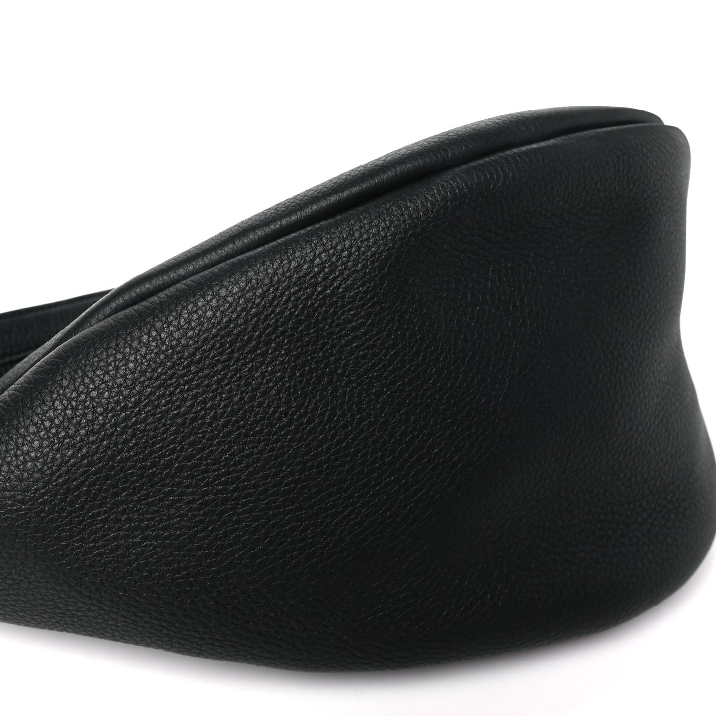 Grained Calfskin Large Slouchy Banana Bag Black