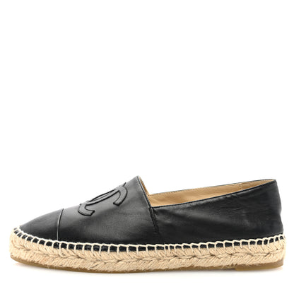 Chanel Lambskin CC Espadrilles 37 Black 1 of 7