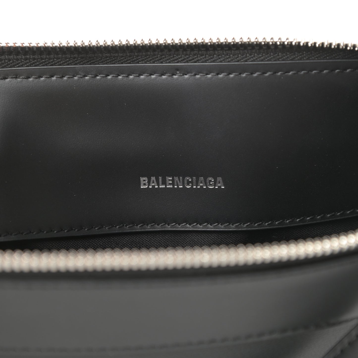 Calfskin Logo Shouder Bag Black