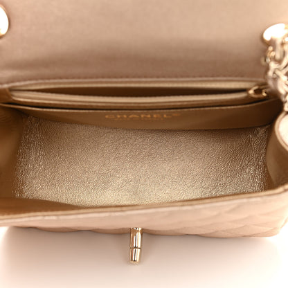 Chanel Metallic Lambskin Quilted Mini Square Flap Gold 4 of 10