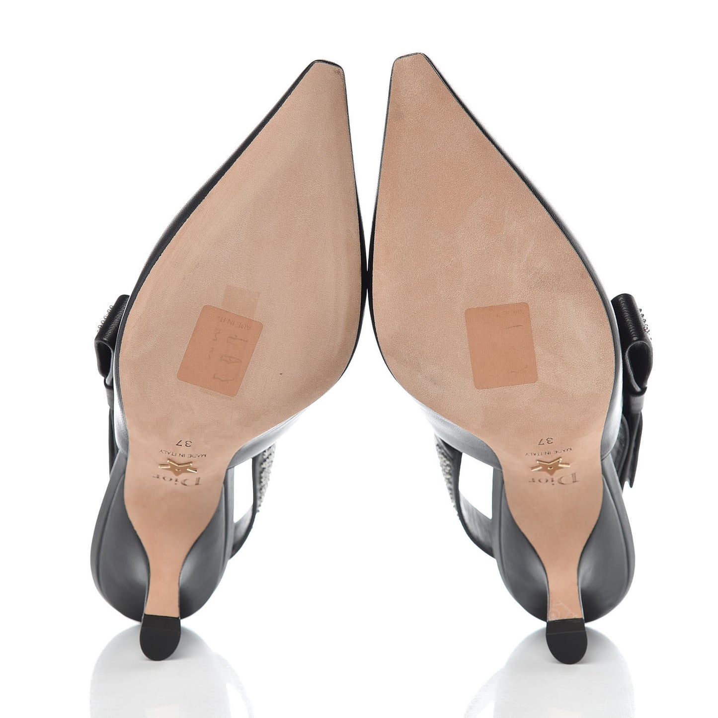 Lambskin Studded J'Adior Slingback 65mm Pumps 37 Black