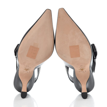Christian Dior Lambskin Studded J'Adior Slingback 65mm Pumps 37 Black 5 of 12