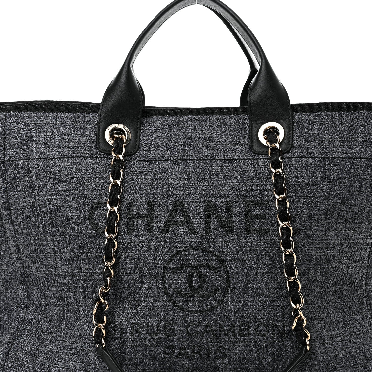 Chanel Lurex Boucle Medium Deauville Tote Black 7 of 9