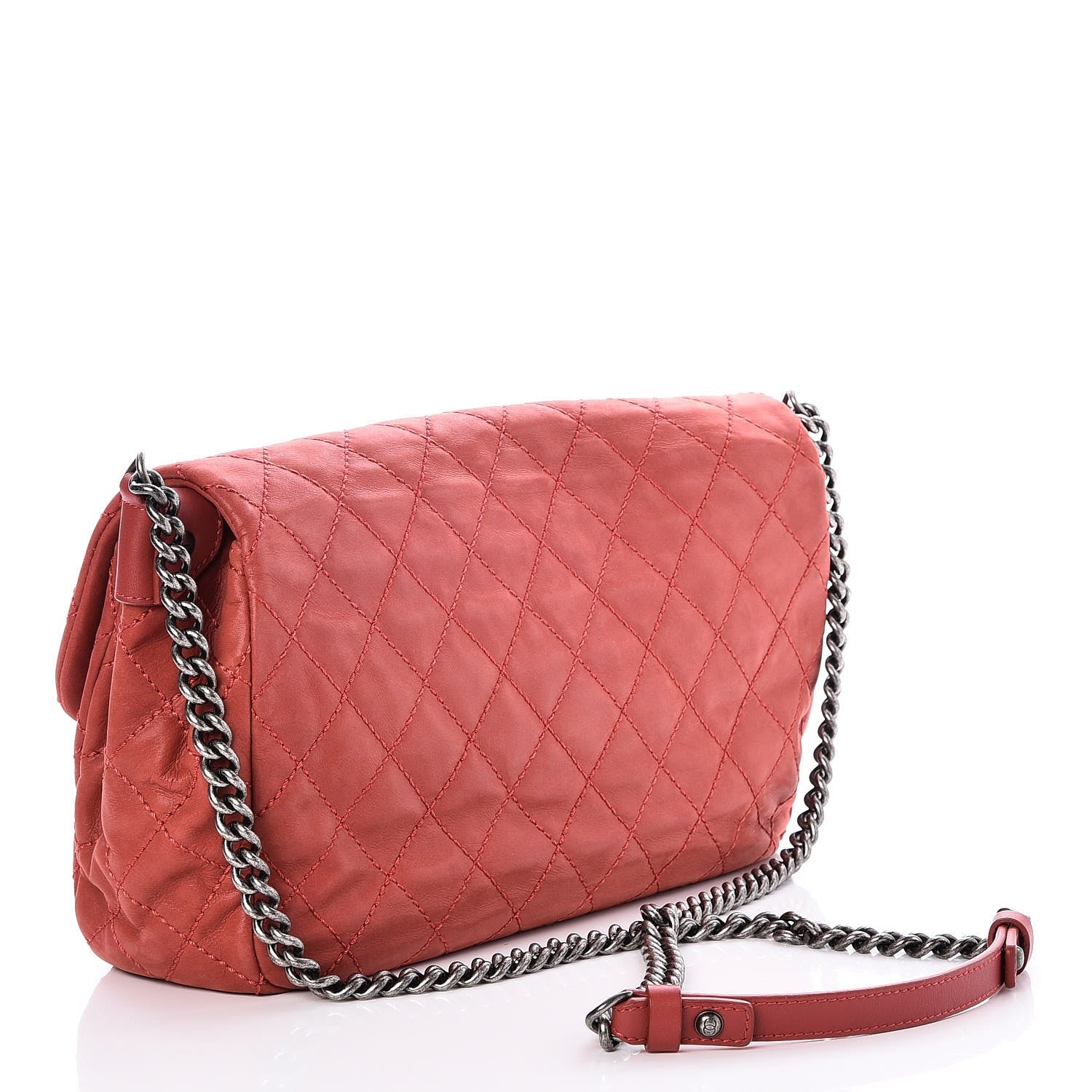 Chanel Iridescent Calfskin Large Coco Daily Flap Red 3 of 7
