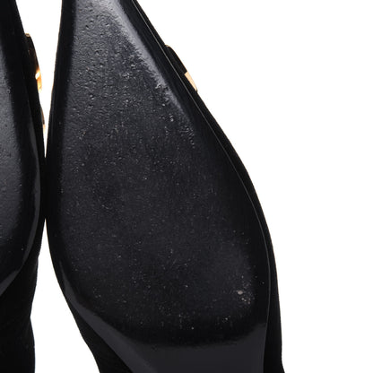 Balenciaga Velvet BB Pointy Toe Ankle Booties 38 Black Vintage 10 of 14
