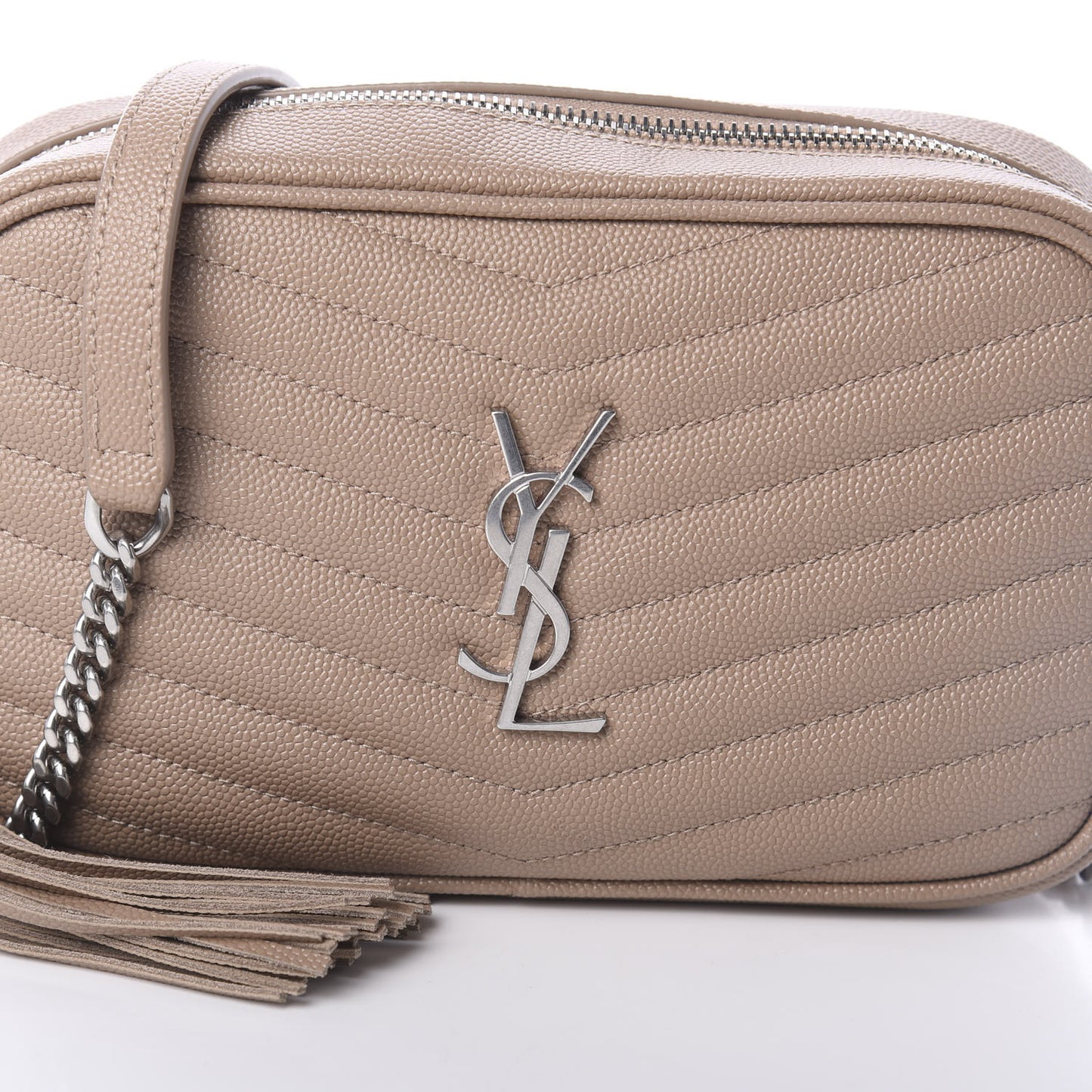 Grain De Poudre Matelasse Monogram Mini Lou Camera Bag Dark Beige