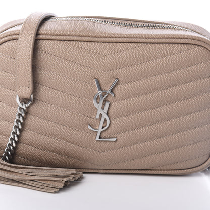 Saint Laurent Grain De Poudre Matelasse Monogram Mini Lou Camera Bag Dark Beige 7 of 9