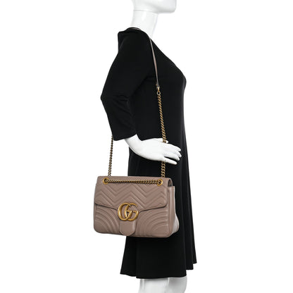 Gucci Calfskin Matelasse Medium GG Marmont Shoulder Bag Porcelain Rose 2 of 12