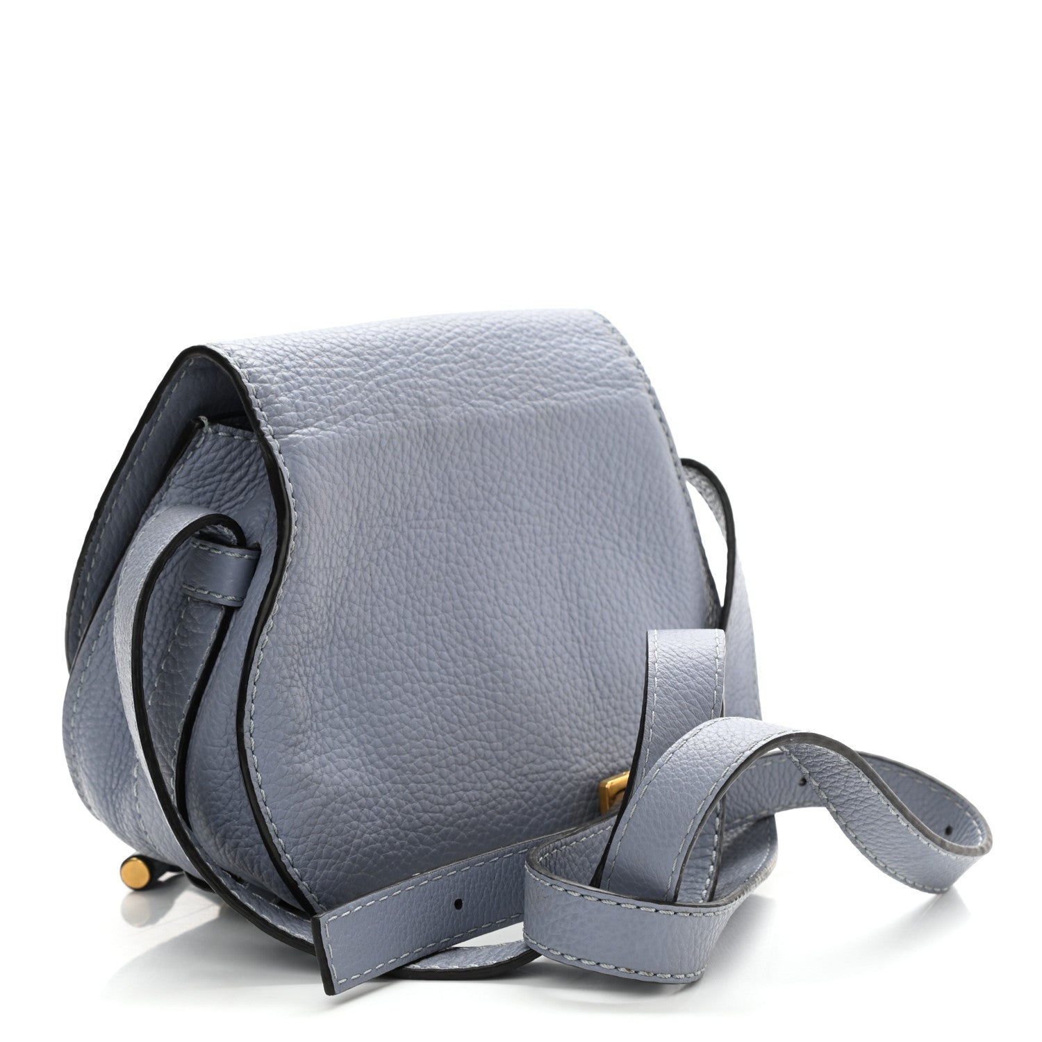 Chloe Calfskin Mini Marcie Round Crossbody Bag Washed Blue 3 of 10