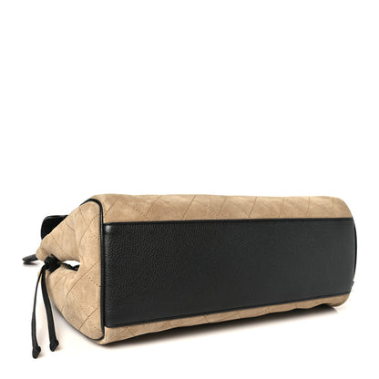 Chanel Grained Calfskin Suede Urban Essentials Large Shopping Bag Dark Beige Black 3 of 10