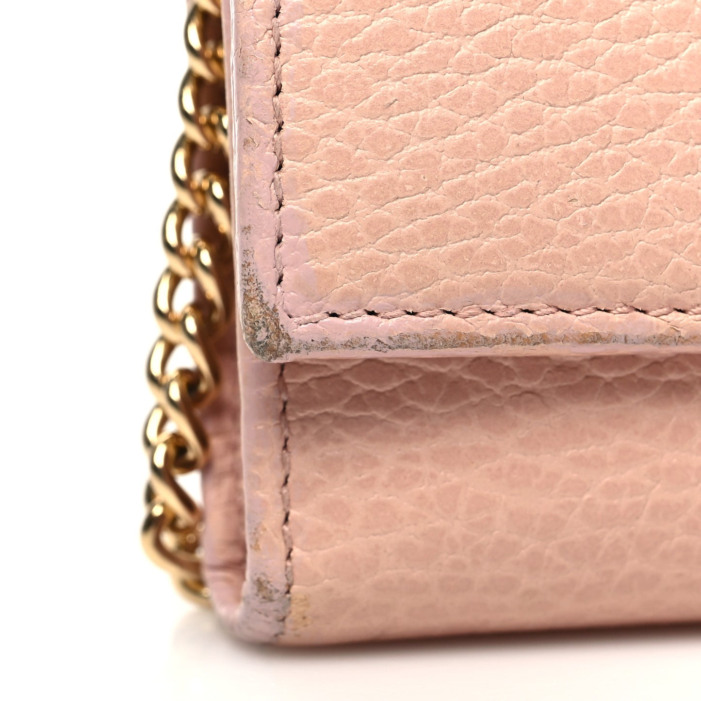 Dollar Calfskin Petite GG Marmont Wallet Chain Perfect Pink