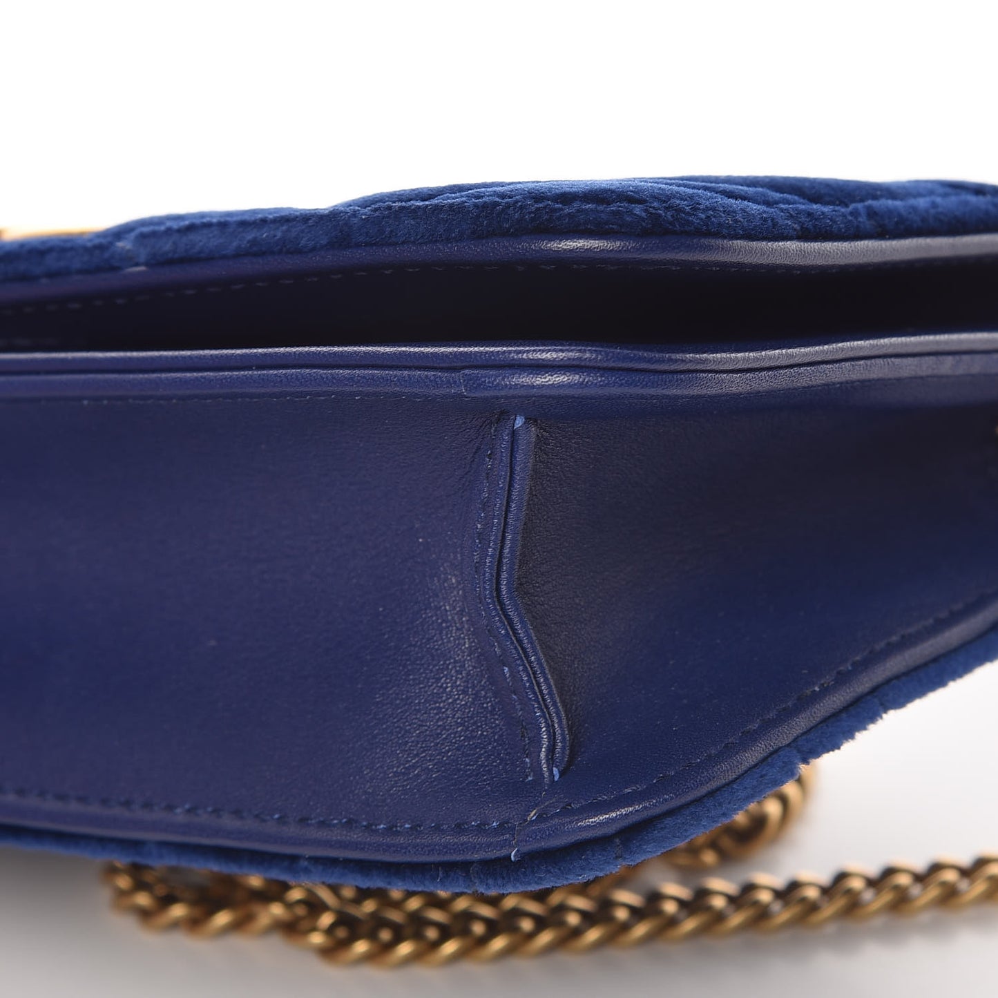 Velvet Matelasse GG Marmont Mini Bag Cobalt Blue