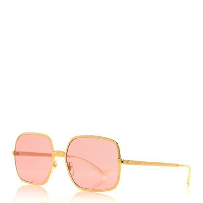 Gucci Metal Oversized Square Frame Sunglasses GG1063S Gold 1 of 7