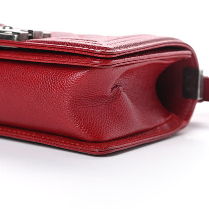 Chanel Caviar Quilted Small Boy Flap Dark Red 10 of 12
