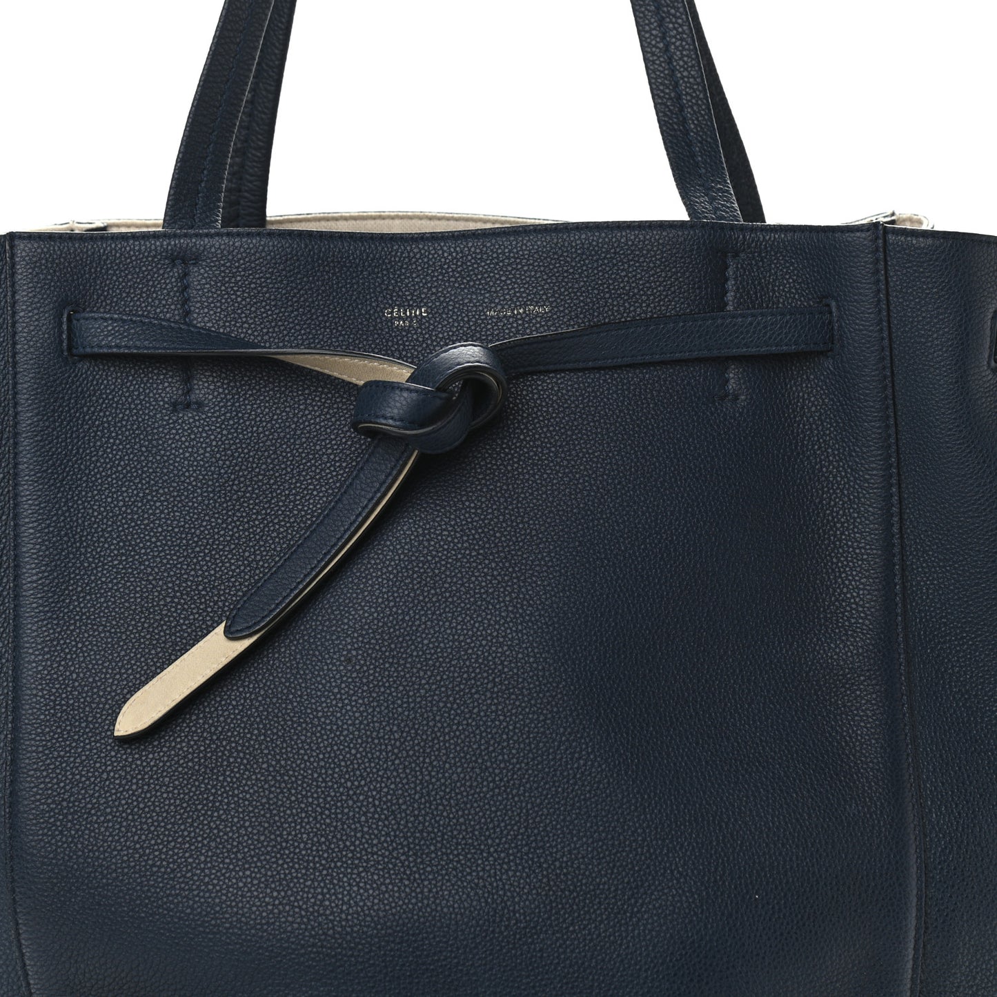 Soft Grained Calfskin Medium Belt Cabas Phantom Deep Blue