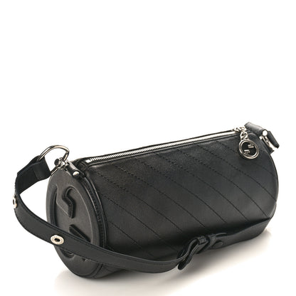 Gucci Sakai Be Green Calfskin Diagonal Stitched Mini Blondie Barrel Shoulder Bag Black 3 of 10