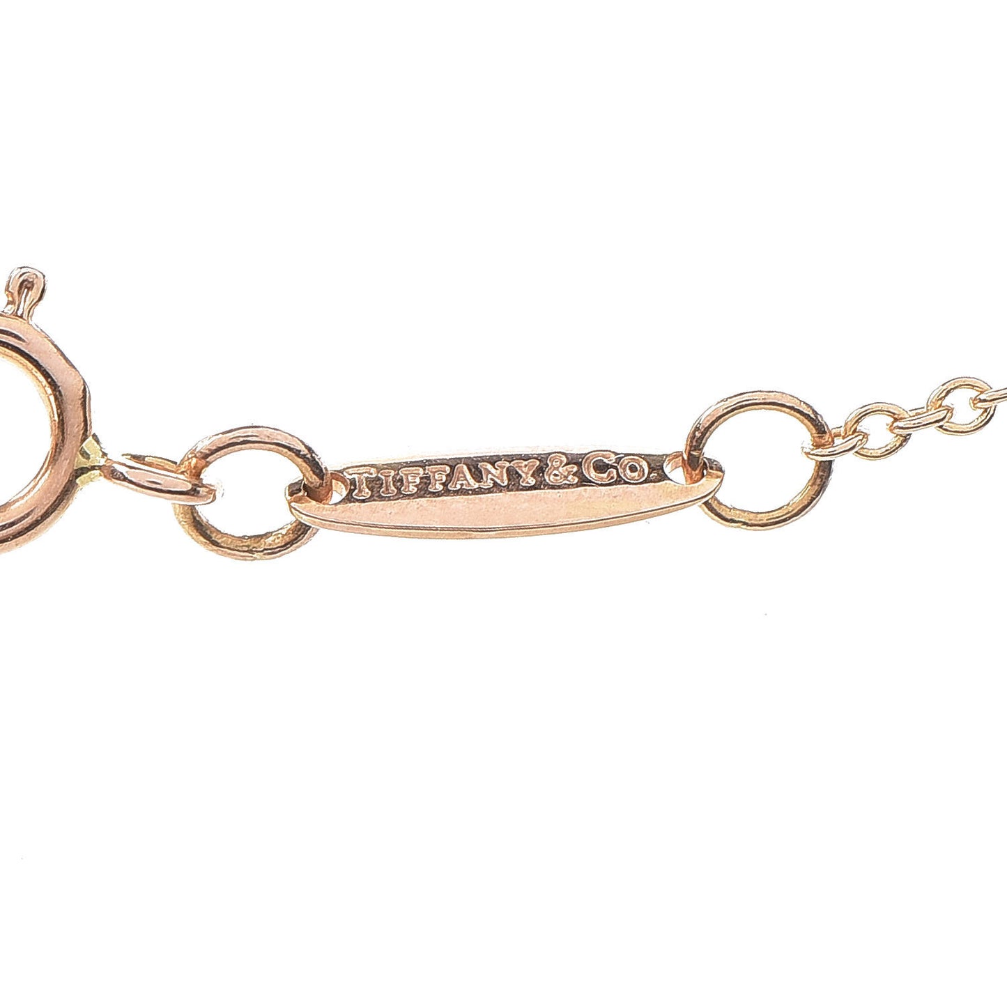 18K Rose Gold Diamond .03ct Elsa Peretti Diamonds by the Yard Pendant Necklace