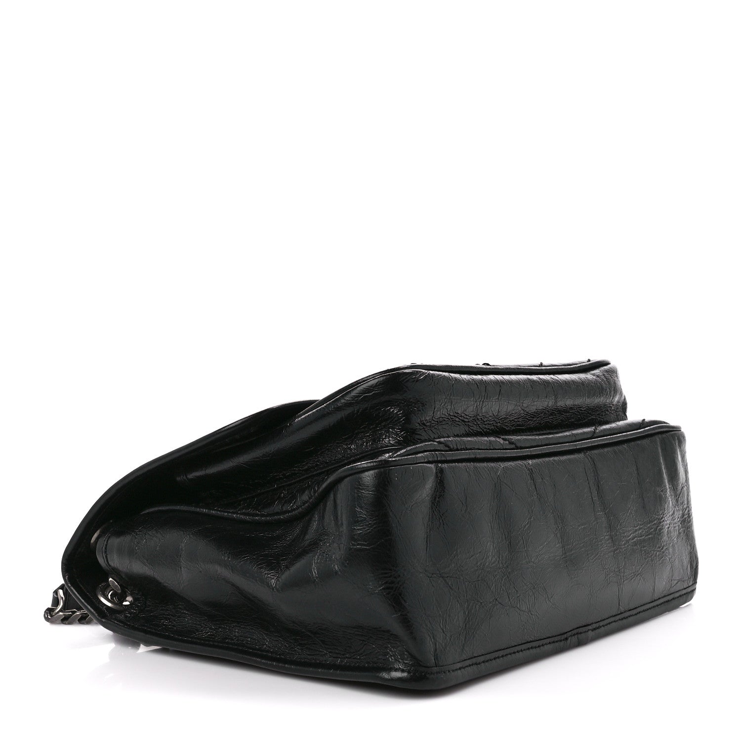 Saint Laurent Crinkled Calfskin Matelasse Monogram Medium Niki Chain Satchel Black 4 of 11