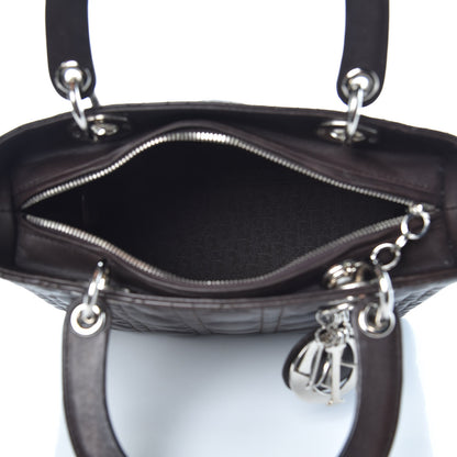 Christian Dior Lambskin Cannage Medium Lady Dior Dark Brown 5 of 16