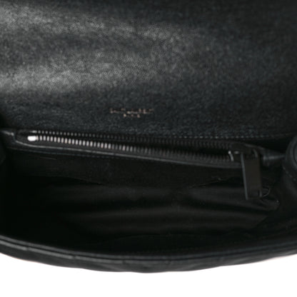 Saint Laurent Sheepskin Matelasse Chevron Monogram Monochrome Medium College Bag Black 5 of 9
