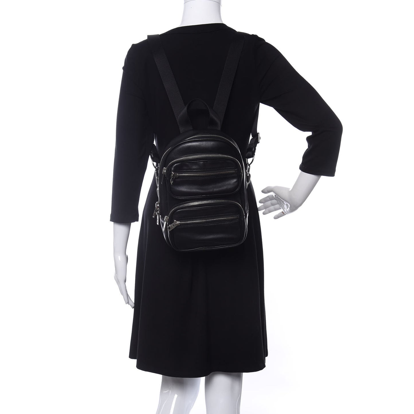 Lambskin Double Zip Backpack Black