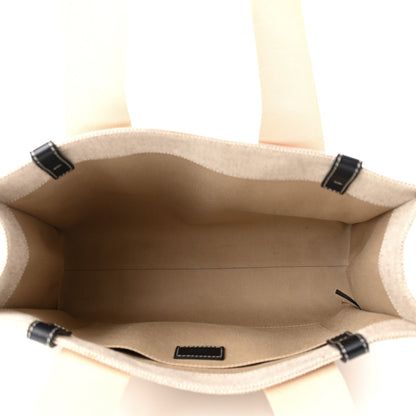 Chloe Cotton Calfskin Medium Woody Ribbon Tote White Black 5 of 13