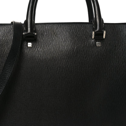 Salvatore Ferragamo Calfskin Zip Around Briefcase Black 7 of 10