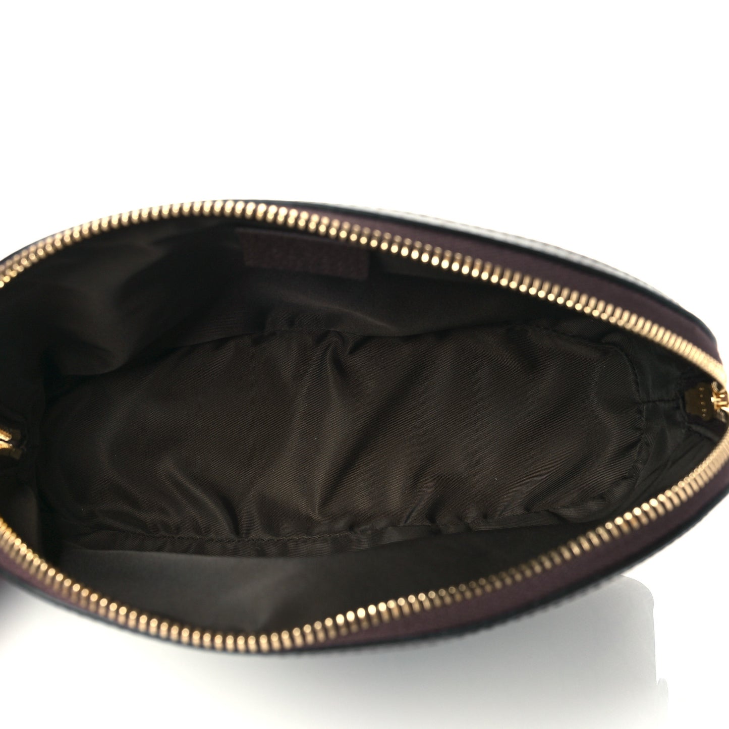 GG Supreme Monogram Textured Calfskin Web Large Ophidia Cosmetic Case Beige Ebony New Acero