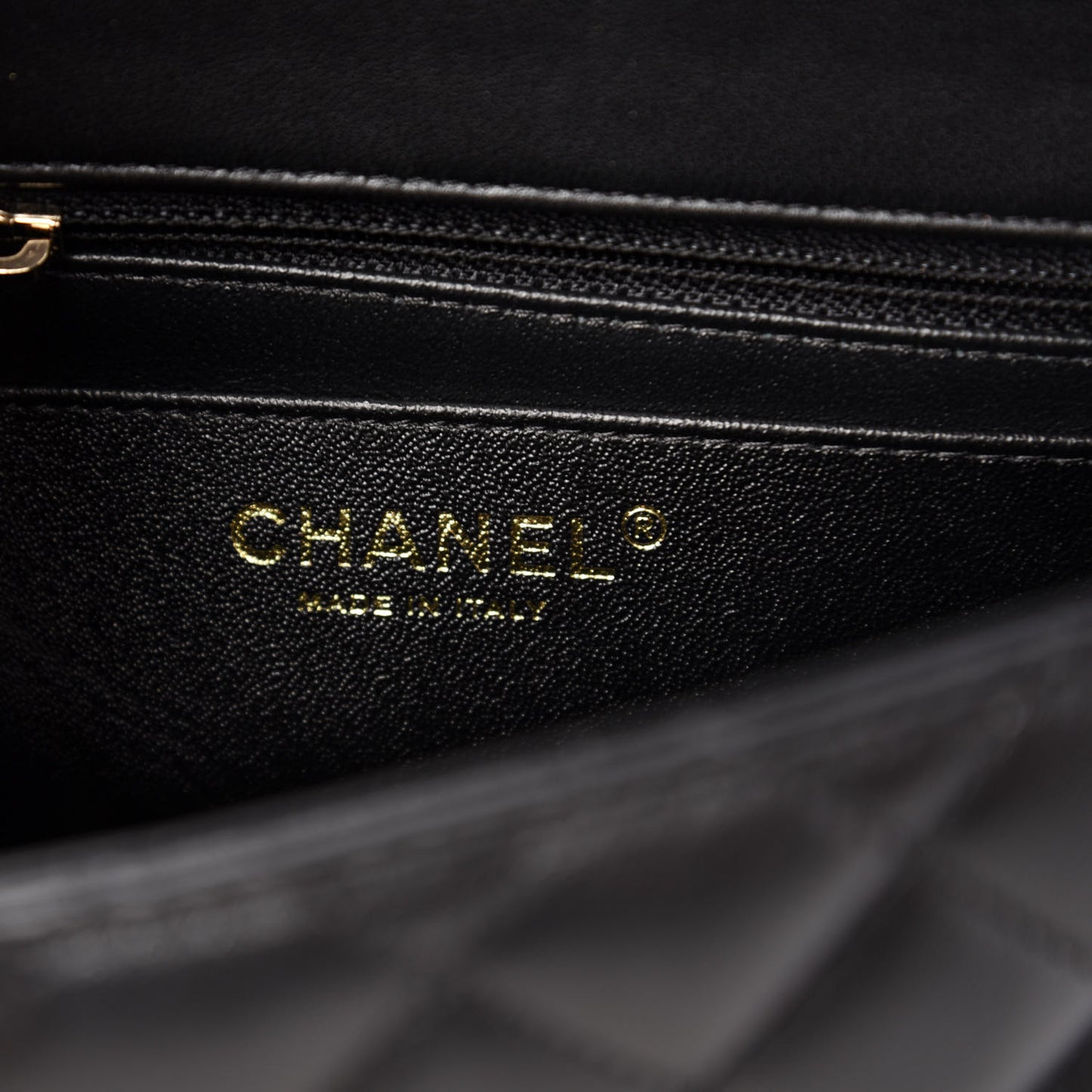 Lambskin Quilted Mini Square Flap Black