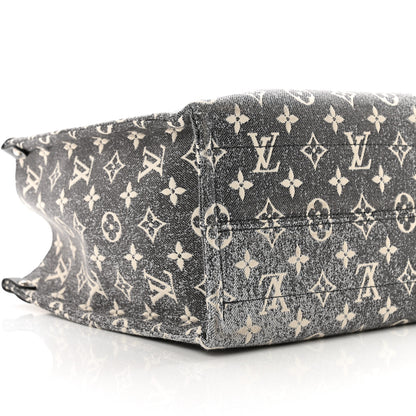 Louis Vuitton Monogram Jacquard Denim Onthego MM Bleu 7 of 10