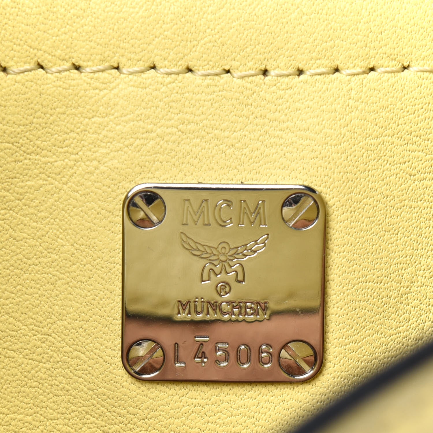 MCM Calfskin Mini Claudia Crossbody Bag Yellow 6 of 23