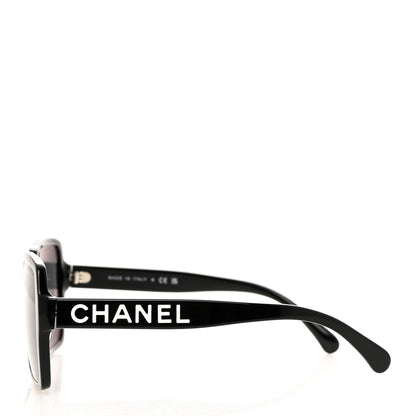 Chanel Acetate Polarized Square Sunglasses 5408-A Black 3 of 8
