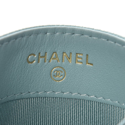 Chanel Caviar Quilted Card Holder Light Blue 6 of 9