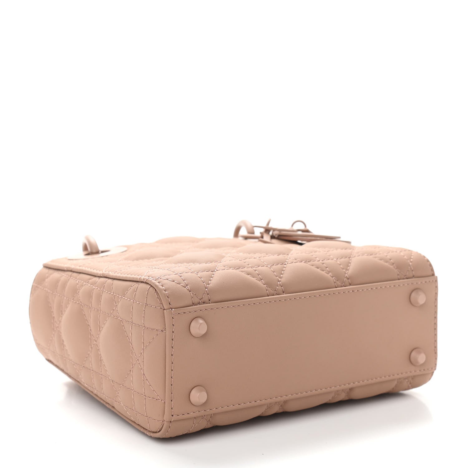Christian Dior Ultra Matte Calfskin Cannage Mini Lady Dior Light Beige 4 of 11