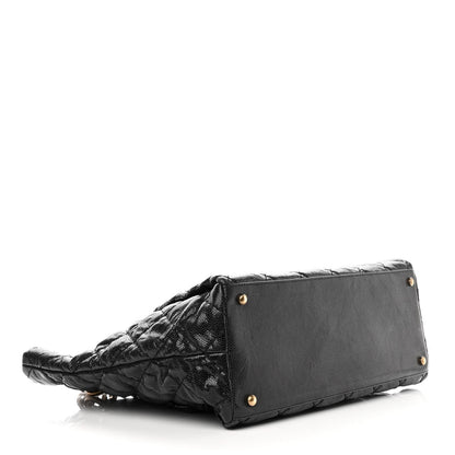 Chanel Glazed Caviar Coco Pleats Tote Black 3 of 9