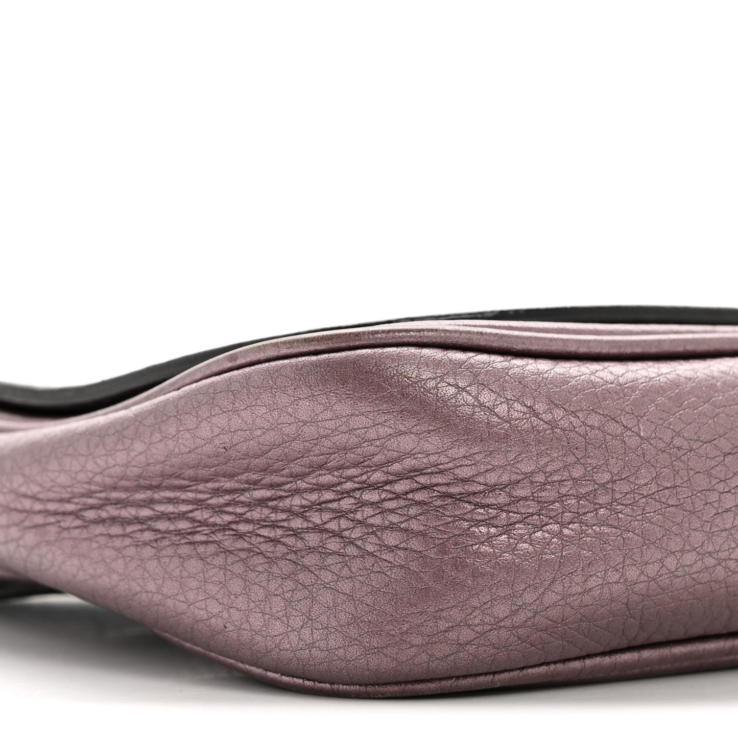 Metallic Pebbled Calfskin Small Soho Flap Crossbody Purple