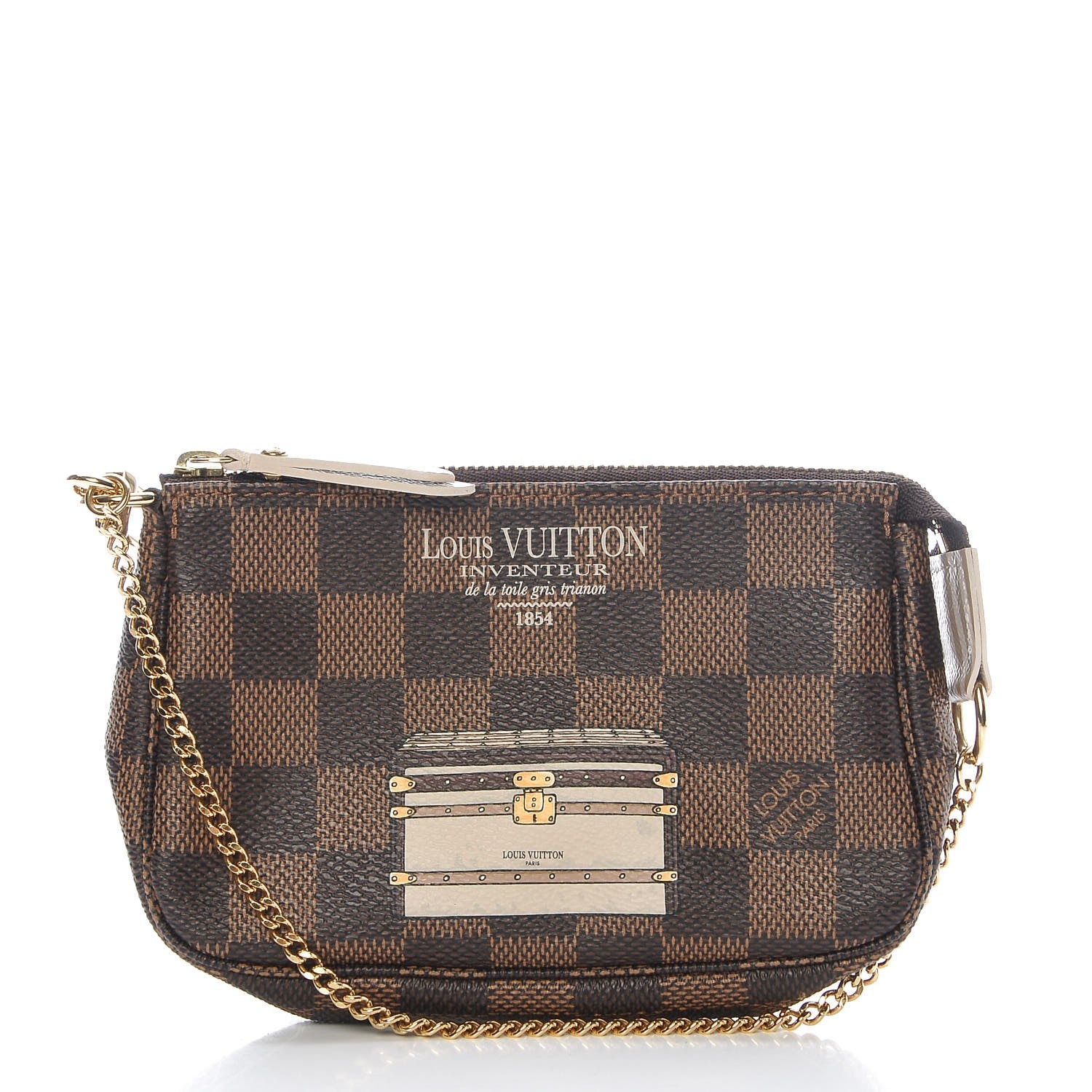 Louis Vuitton Damier Ebene Trunks and Locks Mini Pochette Accessories 1 of 8