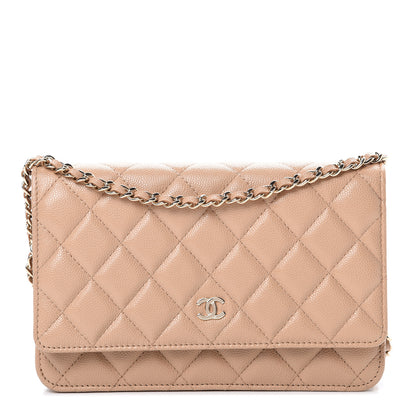 Chanel Caviar Quilted Wallet On Chain WOC Beige 1 of 11