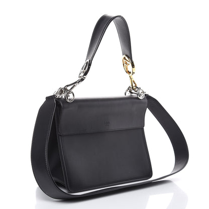 Fendi Vitello Century Velvet F is Fendi FF Kan I Shoulder Bag Black Tobacco 3 of 11