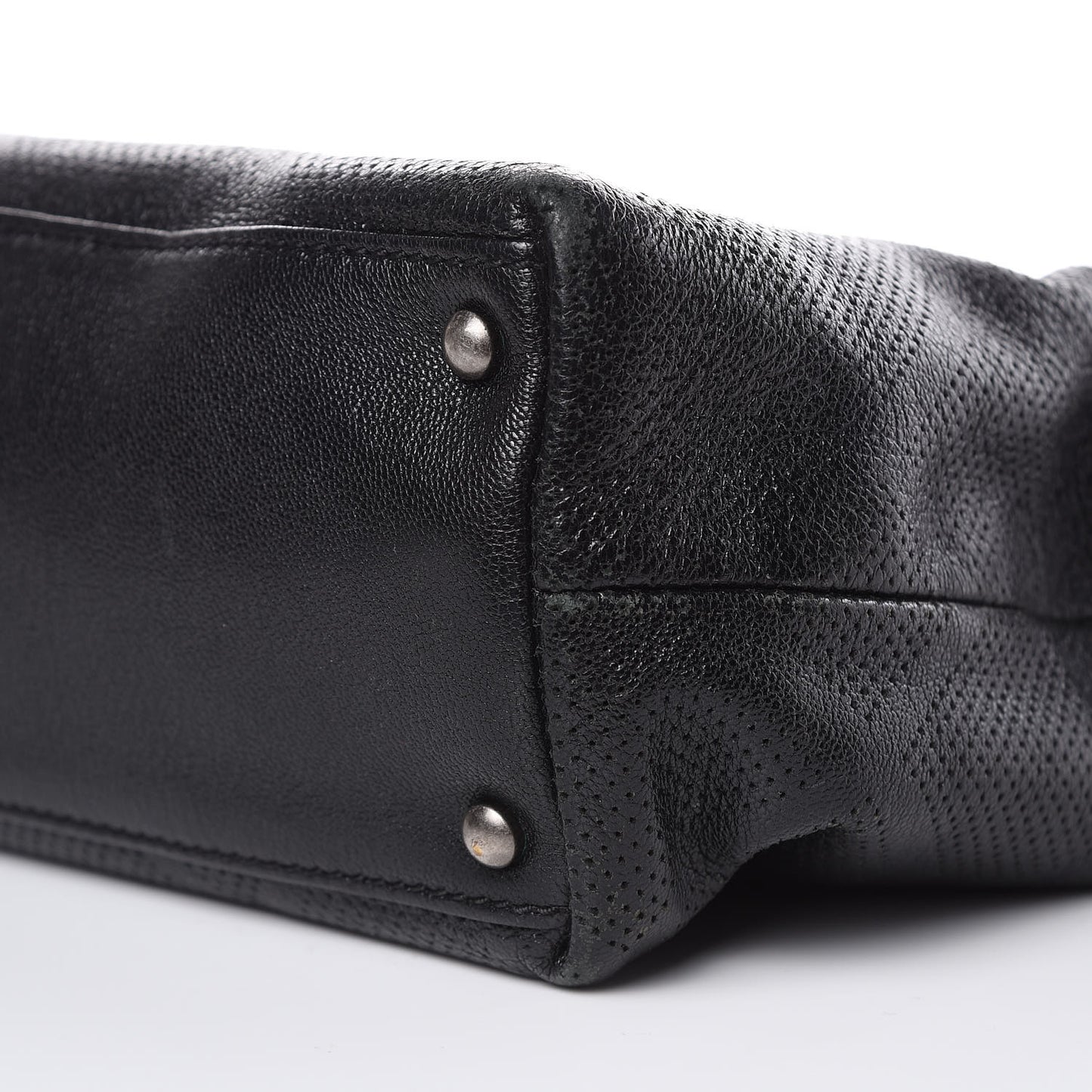 Goatskin Perforated Large CC Tote Black