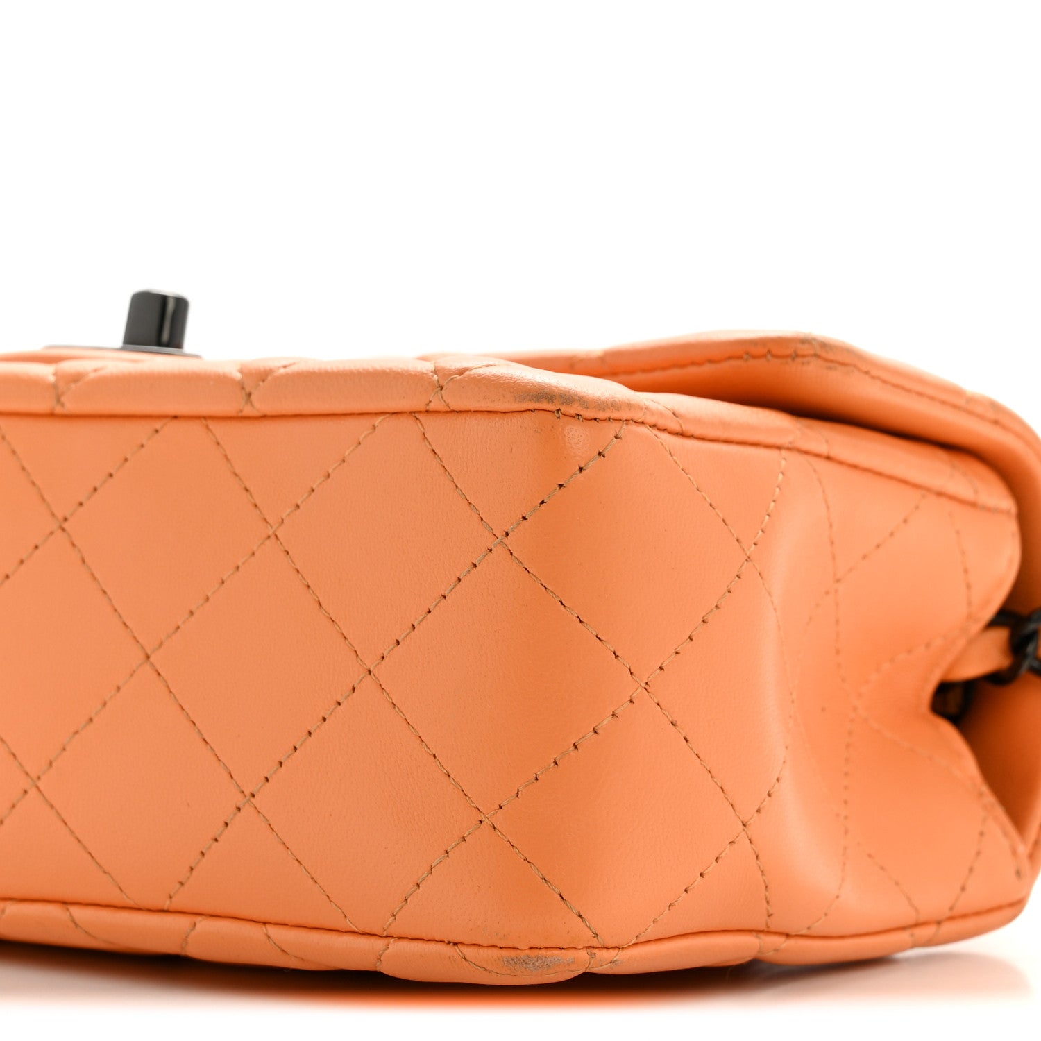 Chanel Lambskin Quilted Mini Rectangular Flap Orange 10 of 13