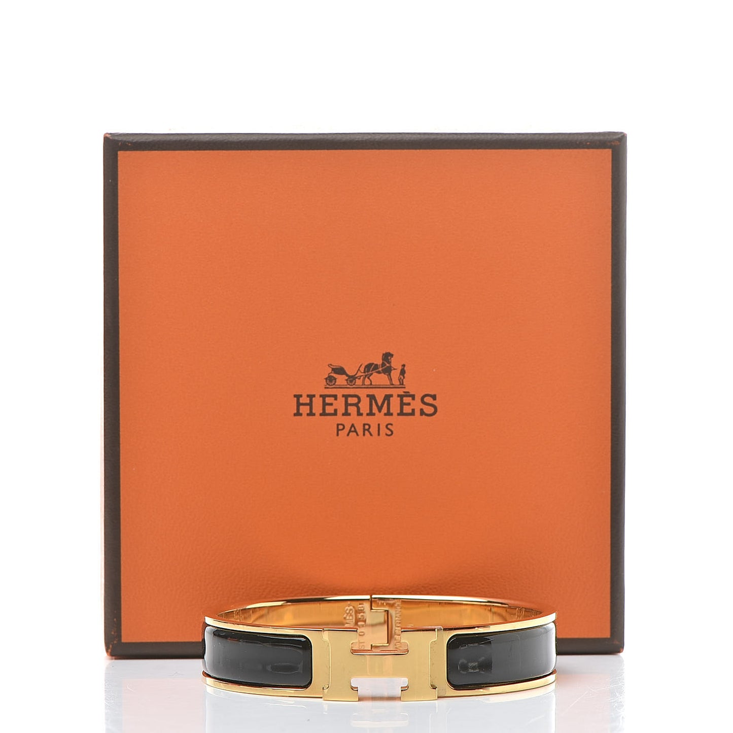 Enamel Narrow Clic Clac H Bracelet PM Black