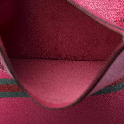 Gucci Grained Calfskin Logo Drawstring Backpack Box Pink Green Black 11 of 12