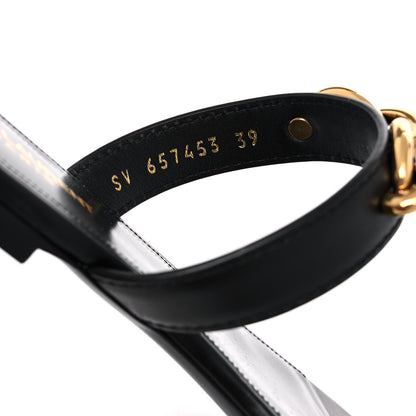 Saint Laurent Calfskin Chain Jota Maillon Sandals 39 Black 8 of 9