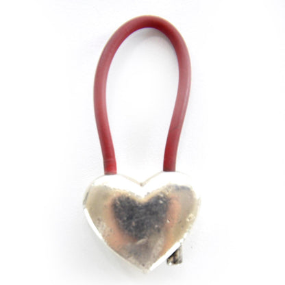 Tiffany Sterling Silver Rubber Heart Key Ring 2 of 4