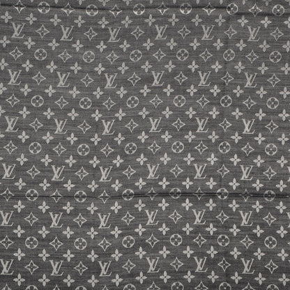 Louis Vuitton Silk Wool Monogram Denim Shawl Black 1 of 5